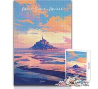 Rompecabezas de 1000 Piezas para Adultos, Regalo del Mont Saint Michel, Juego desafiante, Juguetes, decoración, Juguete para decoración de Pared, tamaño 38x26cm
