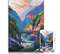 Rompecabezas de 1000 Piezas para Adultos, Regalo del Parque Nacional Taroko, Taiwán, ilustración, Juegos educativos, Actividades Familiares, Regalos de cumpleaños, tamaño 50x75cm