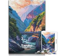 Rompecabezas de 1000 Piezas para Adultos, Regalo del Parque Nacional Taroko, Taiwán, ilustración, Juegos educativos, Actividades Familiares, Regalos de cumpleaños, tamaño 38x26cm