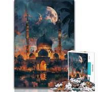 Rompecabezas de 1000 Piezas para Adultos, Regalo del Taj Mahal de Noche, Juguetes educativos para el Aprendizaje, Juegos Familiares, Ideal para Decorar el Escritorio (75x50cm)