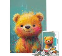 Rompecabezas de 1000 Piezas para Adultos Regalo diseño de Oso Sonriente con Rayos de Sol difícil y desafiante decoración para el hogar Juguete Educativo para Mayores de 14 años (50x75cm)