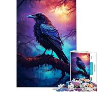 Rompecabezas de 1000 Piezas para Adultos Regalo épico Rainy Crow para Juego Educativo Juguete de desafío Juego Educativo decoración de Pared Obra de Arte Regalo (tamaño 38x26cm)