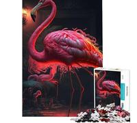 Rompecabezas de 1000 Piezas para Adultos Regalo Flamenco Rosa diversión en casa Actividades Montaje de Patrones Juguetes DIY para Mayores de 14 años 50x75cm