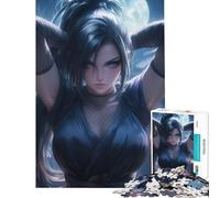 Rompecabezas de 1000 Piezas para Adultos Regalo Guerrera Kunoichi a la luz de la Luna Juguetes educativos Juego didáctico decoración para el hogar Gran Regalo (tamaño 50x75cm)