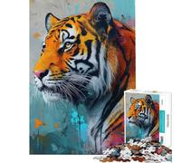 Rompecabezas de 1000 Piezas para Adultos Regalo Ideal El Tigre Real Rompecabezas para Adultos Juguetes de Bricolaje Análisis y lógica Un Gran Regalo para los Amantes de los Juegos (tamaño 38x26cm)
