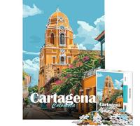 Rompecabezas de 1000 Piezas para Adultos Regalo Ideal Escena callejera de Cartagena Colombia Ayuda a ejercitar el Cerebro Divertido y entretenido Juego Educativo para Mayores de 14 años (50x75cm)