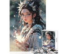 Rompecabezas de 1000 Piezas para Adultos Regalo Ideal Mujer mística de Ojos Azules Juegos relajantes Parejas Decoración de Pared (50x75cm)