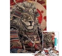 Rompecabezas de 1000 Piezas para Adultos Regalo Ideal Rompecabezas de león samurái Juegos Divertidos para Mejorar la Memoria Un Reto para completar (tamaño 38x26cm)