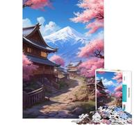 Rompecabezas de 1000 Piezas para Adultos Regalo montaña Fuji Pastel Juego práctico Juego desafiante Juguetes Regalo de cumpleaños difícil (tamaño 50x75cm)