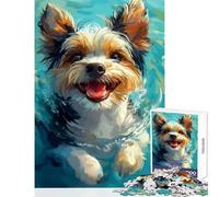 Rompecabezas de 1000 Piezas para Adultos Regalo para Biewer Yorkshire Terrier natación decoración del hogar Juguetes Regalos geniales y Juegos prácticos Cada Pieza es única Tamaño: 38x52cm