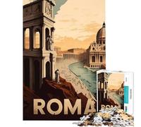 Rompecabezas de 1000 Piezas para Adultos Regalo póster de Viaje de Roma Juguete Educativo Juego Intelectual Obra de Arte Regalo para Actividades Familiares (tamaño 38x26cm)