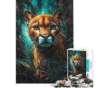 Rompecabezas de 1000 Piezas para Adultos Regalo Puma Escondido Rompecabezas antiestrés para Adultos Ideal para armar Un Gran Regalo para los Amantes de los Juegos (tamaño 38x52cm)