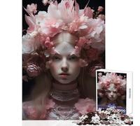Rompecabezas de 1000 Piezas para Adultos Regalo Retrato de Corona Floral en Tonos Rosas decoración del hogar Juguetes Grandes Regalos y Juguetes Juego práctico Cada Pieza es única - Tamaño 38x26cm