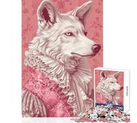 Rompecabezas de 1000 Piezas para Adultos Regalo Retrato de Lobo rococó Rosa Juego Educativo Ideal para Pasar el Tiempo en casa decoración del hogar Juguetes Perfecto como Regalo (38x52cm)