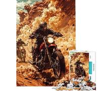 Rompecabezas de 1000 Piezas para Adultos Regalo Rompecabezas de Aventura en el Desierto con Motocicletas Juguetes antiestrés Ideal para armar Jugar (tamaño 38x26cm)