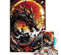 Rompecabezas de 1000 Piezas para Adultos Regalo Rompecabezas Kintsugi Dragón Dorado Juego Divertido para Adultos Que Mejora la Memoria y es un Reto completarlo (tamaño 38x26cm)