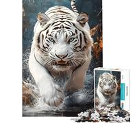 Rompecabezas de 1000 Piezas para Adultos Regalo Rompecabezas White Tiger Splash para Adultos Juguetes de Bricolaje análisis y lógica Gran Regalo para los Amantes de los Juegos (tamaño 38x52cm)