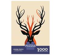 Rompecabezas De 1000 Piezas Para Adultos, Regalos Abstract Deer Vector Portrait with Bold Antlers Rompecabezas Para Adultos, Juegos Familiares, Desafío Educativo De Ensamblaje De Patrones 70x50cm/1000