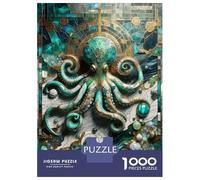 Rompecabezas De 1000 Piezas para Adultos, Regalos Abstract Gold Octopus Rompecabezas para Adultos, Juguetes Antiestrés, Desafío Educativo De Carrera De Velocidad Manual 52x38cm/1000pcs