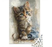 Rompecabezas De 1000 Piezas para Adultos, Regalos Adorable Kitten Painting Rompecabezas para Adultos, Juegos Relajantes, Desafío Difícil, Regalo De Cumpleaños, Regalos, 38x26cm/1000pcs