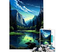 Rompecabezas de 1000 Piezas para Adultos Regalos Arte pixelado del Lago Yosemite Juegos Familiares Juguetes de Juego desafiantes Regalos artísticos adecuados para Parejas tamaño 75x50cm