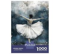 Rompecabezas De 1000 Piezas para Adultos, Regalos Ballerina in White Tutu Watercolor Painting Rompecabezas Juego De Ingenio Desafío Educativo De Corte De Precisión 38x26cm/1000pcs