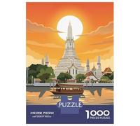 Rompecabezas De 1000 Piezas para Adultos, Regalos Bangkok Thailand Wat Arun Sunset Rompecabezas para Adultos, Juguetes Antiestrés, Desafío Educativo De Carrera De Velocidad Manual 52x38cm/1000pcs