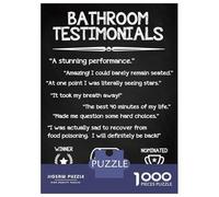 Rompecabezas De 1000 Piezas para Adultos, Regalos Bathroom TESTIMONIALS Rompecabezas para Adultos, Juguetes Antiestrés, Desafío Educativo De Carrera De Velocidad Manual 52x38cm/1000pcs
