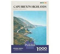 Rompecabezas De 1000 Piezas para Adultos, Regalos Cape Breton Highlands Coastal Road Rompecabezas Juego De Ingenio Desafío Educativo De Corte De Precisión 52x38cm/1000pcs