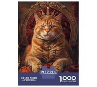 Rompecabezas De 1000 Piezas para Adultos, Regalos Cat Queen Crown Throne Rompecabezas para Adultos, Juegos Relajantes, Desafío Difícil, Regalo De Cumpleaños, Regalos, 70x50cm/1000pcs