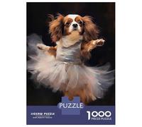 Rompecabezas De 1000 Piezas para Adultos, Regalos Cavalier Dog Ballerina Rompecabezas para Adultos, Juego De Ingenio, Alivio del Estrés, Gran Regalo para Jugar 52x38cm/1000pcs