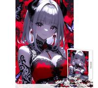 Rompecabezas de 1000 Piezas para Adultos Regalos Chica de Anime con Cuernos de Diablo Juguetes de decoración para el hogar Grandes Regalos y Juguetes Juego práctico Cada Pieza es única - 38x52cm