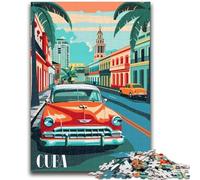 Rompecabezas de 1000 Piezas para Adultos, Regalos clásicos de Cuba para Adolescentes, Juguetes de Entretenimiento Familiar con póster y Hoja de Trivia a Juego (26x38cm)