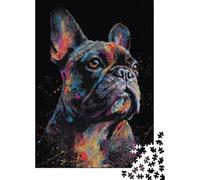 Rompecabezas De 1000 Piezas para Adultos, Regalos Colorful French Bulldog Art Print Rompecabezas para Adultos, Juegos Relajantes, Desafío Difícil, Regalo De Cumpleaños, Regalos, 70x50cm/1000pcs