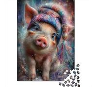 Rompecabezas De 1000 Piezas para Adultos, Regalos Colorful Pig Hat Winter Accessories Rompecabezas para Adultos, Juegos Relajantes, Desafío Difícil, Regalo De Cumpleaños, Regalos, 52x38cm/1000pcs