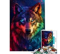 Rompecabezas de 1000 Piezas para Adultos Regalos con diseño de Galaxia de Lobo Vibrante Rompecabezas para Adultos con patrón de ensamblaje para cumpleaños Navidad Regalos para Amigos y Familiares