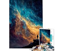 Rompecabezas de 1000 piezas para adultos Regalos Contemplación Cósmica ︰ Silueta bajo la Nebulosa Rompecabezas para ejercitar la mente Ideal para pasar el tiempo en casa Regalo de cumpleaños (50x75cm)
