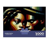 Rompecabezas De 1000 Piezas para Adultos, Regalos Couple Portrait in Geometric Style Rompecabezas para Adultos, Juego De Ingenio, Alivio del Estrés, Gran Regalo para Jugar 38x26cm/1000pcs