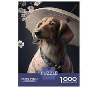 Rompecabezas De 1000 Piezas para Adultos, Regalos Cream Dachshund Kimono Rompecabezas para Adultos, Juguetes Antiestrés, Decoración del Hogar, Desafío Educativo 38x26cm/1000pcs