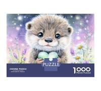 Rompecabezas De 1000 Piezas para Adultos, Regalos Cute Otter Holding Heart Rompecabezas para Adultos, Juegos Relajantes, Desafío Difícil, Regalo De Cumpleaños, Regalos, 38x26cm/1000pcs