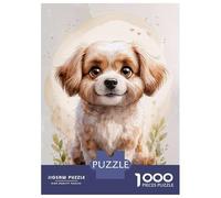 Rompecabezas De 1000 Piezas para Adultos, Regalos Cute Puppy Watercolor Rompecabezas Juegos Relajantes Difícil Regalo De Cumpleaños, Regalos, 52x38cm/1000pcs