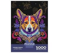 Rompecabezas De 1000 Piezas para Adultos, Regalos Day of The Dead Corgi Art Rompecabezas para Adultos, Juego De Ingenio, Alivio del Estrés, Gran Regalo para Jugar 70x50cm/1000pcs