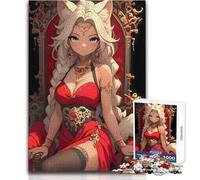 Rompecabezas de 1000 Piezas para Adultos, Regalos de Anime Girl Fox Queen Waifu, Juegos educativos, Actividades Familiares, Regalos de cumpleaños, tamaño 50x75cm