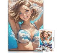 Rompecabezas de 1000 Piezas para Adultos, Regalos de Anime Girl in Sky Bikini, Juegos educativos, Actividades Familiares, Regalos de cumpleaños, tamaño 38x52cm