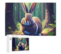 Rompecabezas de 1000 piezas para adultos, regalos de conejo del bosque, escena de la naturaleza, juegos de relajación, Staycation, Kill Time, regalo de cumpleaños, regalos, 1000 unidades