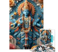 Rompecabezas de 1000 Piezas para Adultos Regalos Dios hindú Vishnu Rompecabezas para Adultos Juegos Familiares Carrera de Velocidad Manual desafío Educativo (tamaño 50x75cm)