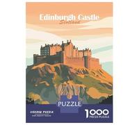 Rompecabezas De 1000 Piezas para Adultos, Regalos Edinburgh Castle Illustration Rompecabezas Juego De Ingenio Desafío Educativo De Corte De Precisión 70x50cm/1000pcs