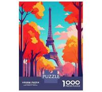 Rompecabezas De 1000 Piezas para Adultos, Regalos Eiffel Tower Paris France Rompecabezas para Adultos, Juguetes Antiestrés, Desafío Educativo De Carrera De Velocidad Manual 70x50cm/1000pcs