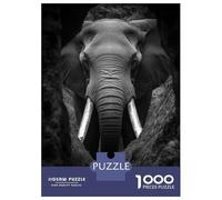 Rompecabezas De 1000 Piezas para Adultos, Regalos Elephant Black and White Rompecabezas para Adultos, Juegos Familiares, Desafío Educativo De Ensamblaje De Patrones 52x38cm/1000pcs