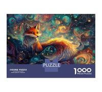 Rompecabezas De 1000 Piezas para Adultos, Regalos Fantasy Fox Art Print-1 Rompecabezas para Adultos, Juguetes Antiestrés, Desafío Educativo De Carrera De Velocidad Manual 70x50cm/1000pcs